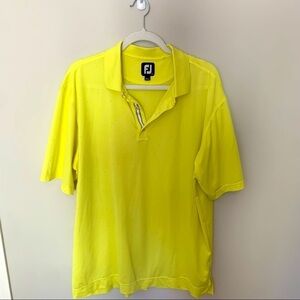 Men's Footjoy Neon Yellow with Silver Arrow Design Golf Polo Size L